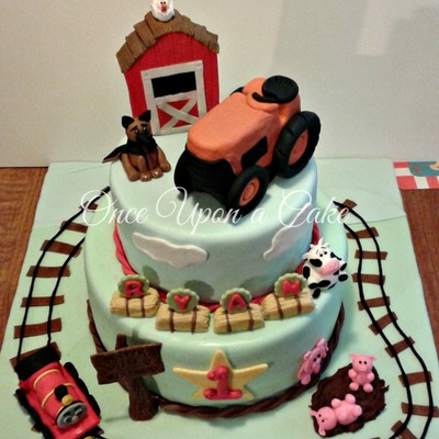 A Cake Based On Ryans Favorite Toys The Orange Tractor Being His Fave He Turned One And I Made This Cake For Him 12 Bottom 9 Top Ch A Cake Based On Ryans Favorite Toys The Orange Tractor Being His Fave He Turned One And I Made This Cake For Him 12 Bottom 9 Top Ch