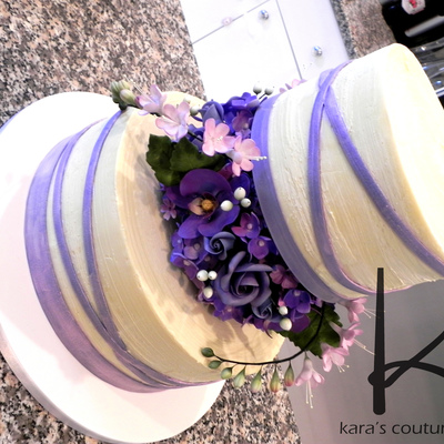 Brushed Ganache, Floral Separator And A Floating Tier Brushed Ganache, Floral Separator And A Floating Tier
