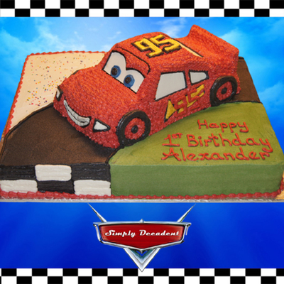 3D Buttercream Lightening Mcqueen Cars On A Slab Cake on Cake Central