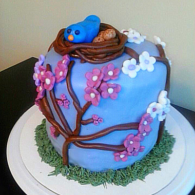 Cherry Blossom Birthday Cake Devils Food Cake With Cream Cheese Frosting And Fondant Decoration Cake Is 6 Across X 8 Tall I Hate T Cherry Blossom Birthday Cake Devils Food Cake With Cream Cheese Frosting And Fondant Decoration Cake Is 6 Across X 8 Tall I Hate T