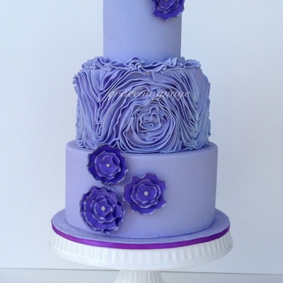 Lavender Ruffles Cake With Ruffled Flowers Middle Tier Is Done Following Sharon Wees Ruffle Tutorial Lavender Ruffles Cake With Ruffled Flowers Middle Tier Is Done Following Sharon Wees Ruffle Tutorial