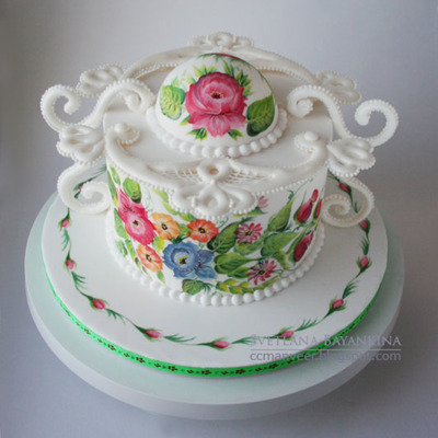 Russian Style Painted Cake Russian Style Painted Cake
