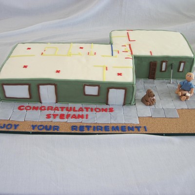 The Retiree And His Wife Are Just Building Their Dream Retirement Home So His Wife Wanted The Celebration Cake To Show The Home And Floor P...