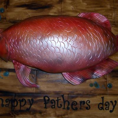 My Latest Cake For A Customer Who Wanted This Particular Red Fish I Used The Tutorial On How To Make Your Fondant Look Like A Wood For The... My Latest Cake For A Customer Who Wanted This Particular Red Fish I Used The Tutorial On How To Make Your Fondant Look Like A Wood For The...