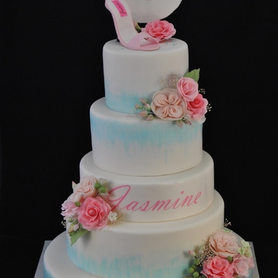 Vanilla Cake Filled With Apricot And Orange Marmalade Infused With Dry Vermouth And White Chocolate Ganache And Finally Covered With... Vanilla Cake Filled With Apricot And Orange Marmalade Infused With Dry Vermouth And White Chocolate Ganache And Finally Covered With...