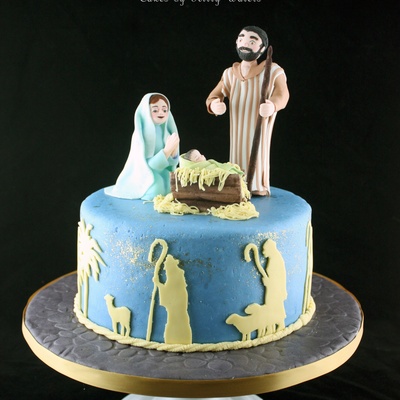 I Made This Nativity Cake For A Local Church Play In Which The Children Were Either Sheep Or Shepherds I Had Sheep Cupcakes Arranged Aroun...