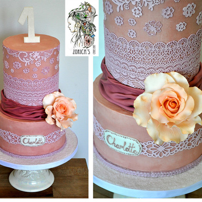 Elegant First Birthday Cake Elegant First Birthday Cake