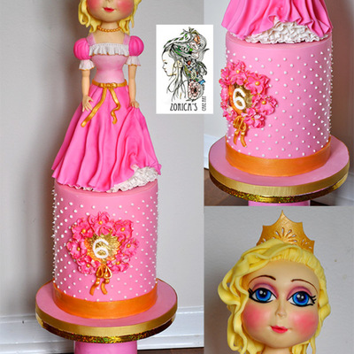 My Daughters 6Th Birthday Cake The Topper Is 16 Inch Tall And Has Rise Crispy Cereal Base The Cake Is Sponge With Berries Filled With Ap My Daughters 6Th Birthday Cake The Topper Is 16 Inch Tall And Has Rise Crispy Cereal Base The Cake Is Sponge With Berries Filled With Ap