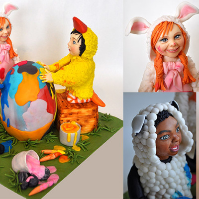 A Little Early Easter Fun The Egg And The Box Made From Rkt Covered With Modeling Chocolate And Fondant Figures Body Has Rkt Base Too Ev A Little Early Easter Fun The Egg And The Box Made From Rkt Covered With Modeling Chocolate And Fondant Figures Body Has Rkt Base Too Ev