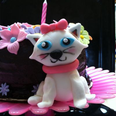 My 12 Year Old Daughter Made This Delicious Chocolate Cake With Buttercream Frosting And Fondant Kitty And Flowers For Her Grandmaa Birthda... My 12 Year Old Daughter Made This Delicious Chocolate Cake With Buttercream Frosting And Fondant Kitty And Flowers For Her Grandmaa Birthda...