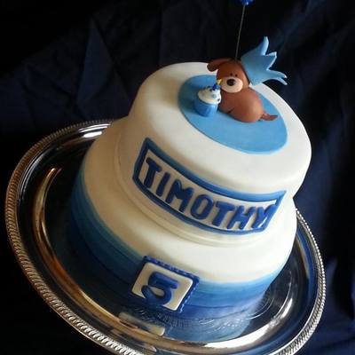 Chocolate Cake With Vanilla Butter Buttercream Mmf With Ombre Blue Stipes Figures Made From Fondant Figures Based Off A Design I Found Chocolate Cake With Vanilla Butter Buttercream Mmf With Ombre Blue Stipes Figures Made From Fondant Figures Based Off A Design I Found