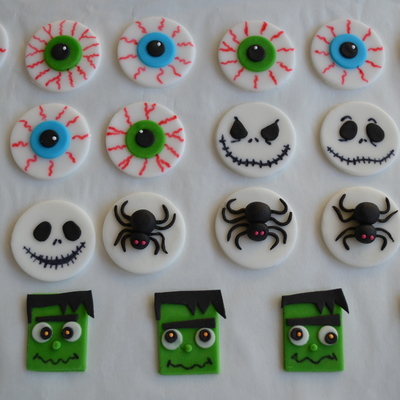 Halloween Cupcakes Toppers Eyeball Jack Skellington Spider Frankenstein on Cake Central