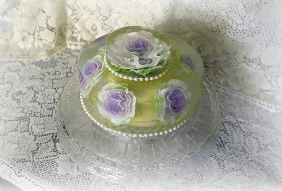 Gluten Free Wedding Cake Made Entirely Of Gelatineven The Flowers Are