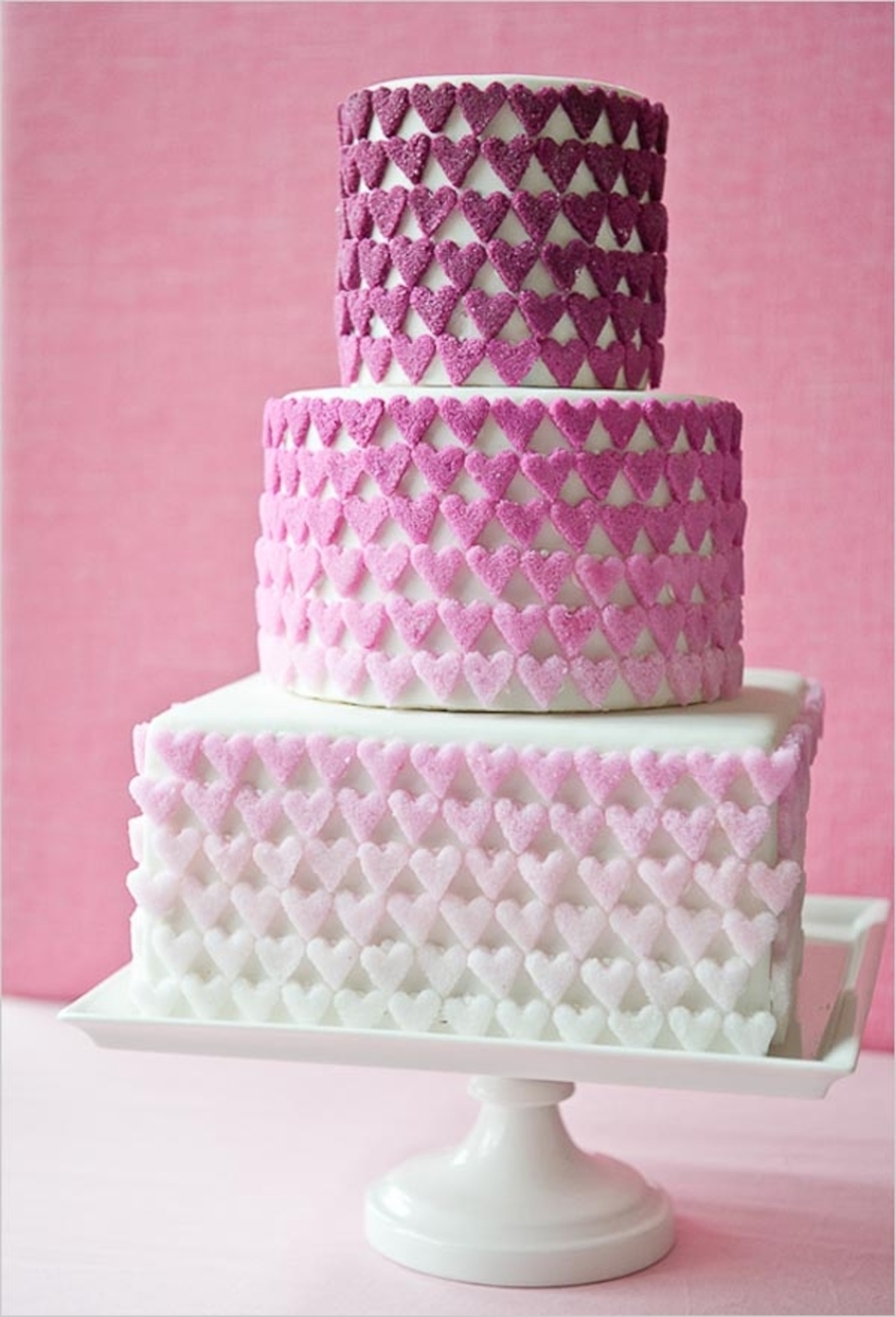 Ombre Sugar Hearts on Cake Central Ombre Sugar Hearts on Cake Central