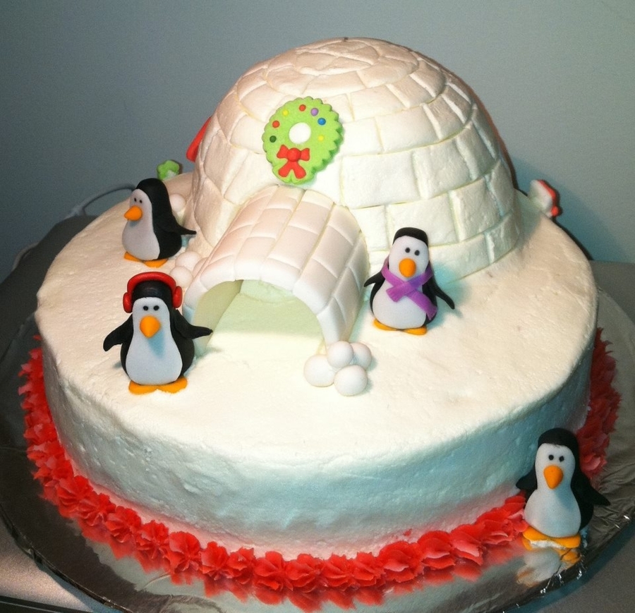 Christmas Igloo And Penguins on Cake Central Christmas Igloo And Penguins on Cake Central