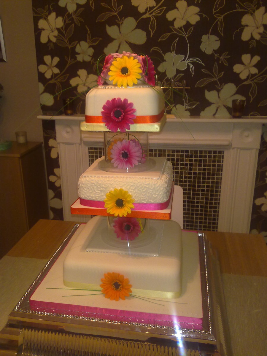 Gerbera Daisy Wedding Cake on Cake Central Gerbera Daisy Wedding Cake on Cake Central