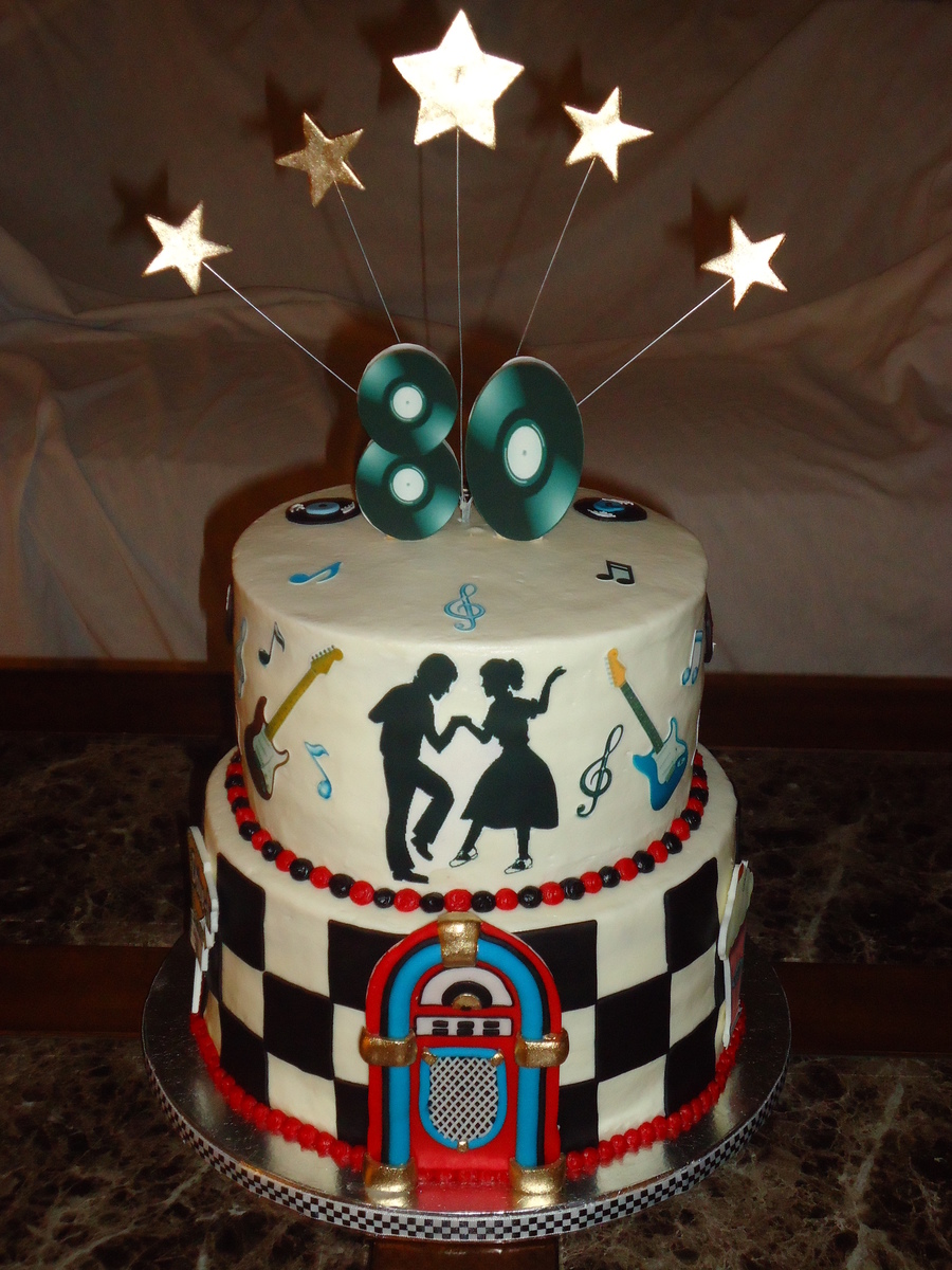 50S Themed 80Th Birthday on Cake Central 50S Themed 80Th Birthday on Cake Central