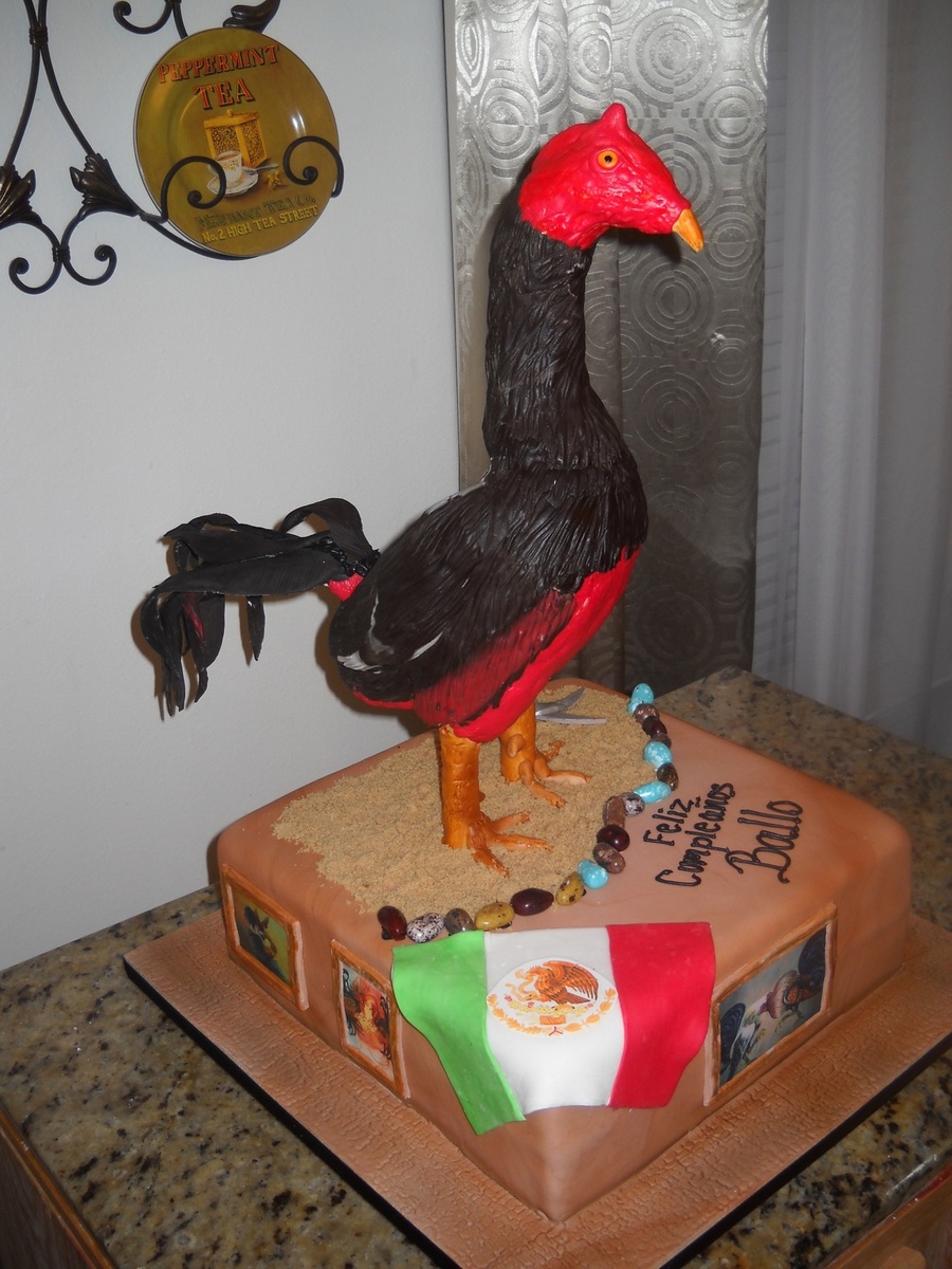 Fighting Rooster (Shamo Breed) Birthday Cake - CakeCentral.com