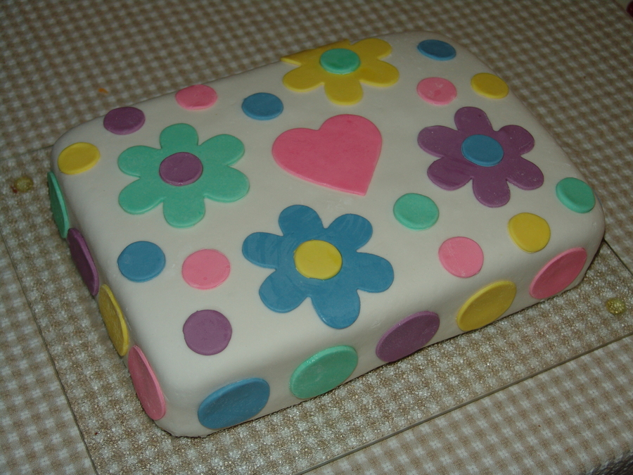 Flowers And Dots on Cake Central Flowers And Dots on Cake Central