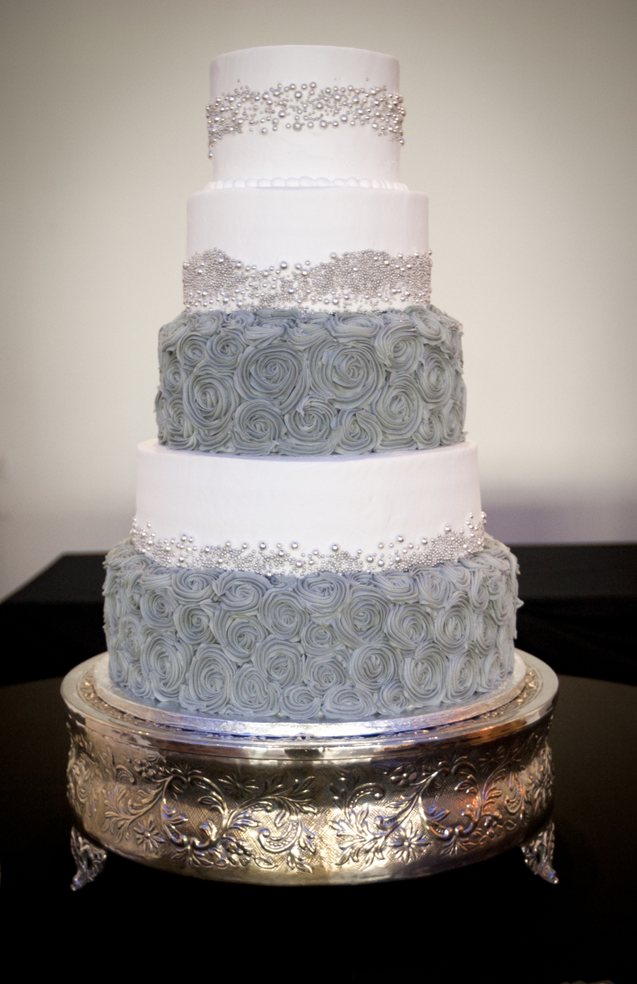 3 Tier Wedding Cake Covered In Fondant With Gumpaste Lace ...