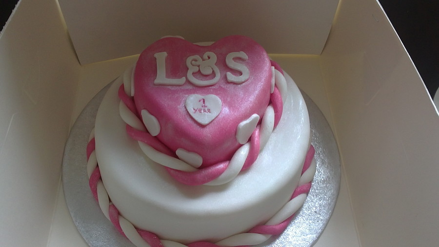 Pink And White Anniversary Cake on Cake Central Pink And White Anniversary Cake on Cake Central
