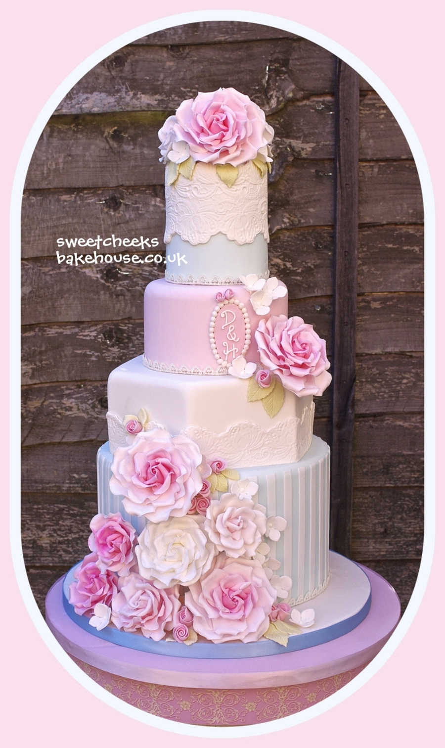 Rose Stripe Cake on Cake Central Rose Stripe Cake on Cake Central