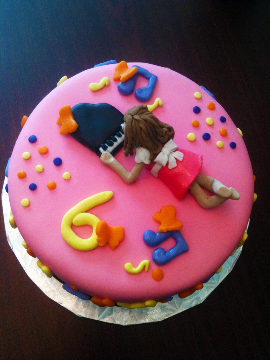 Piano Girl 6Th Bday Cake - CakeCentral.com