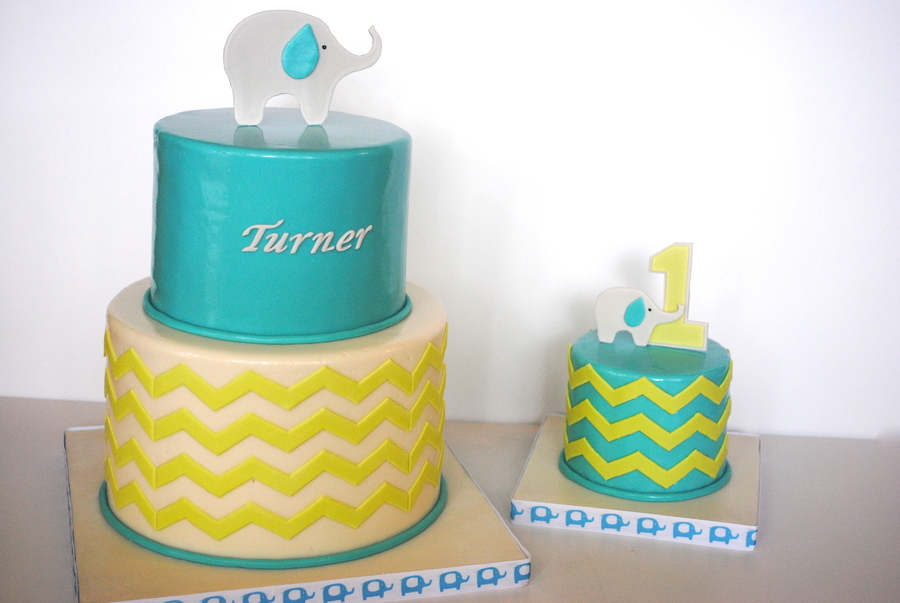 First Birthday Elephant/chevron Cake & Smash Cake on Cake Central First Birthday Elephant/chevron Cake & Smash Cake on Cake Central