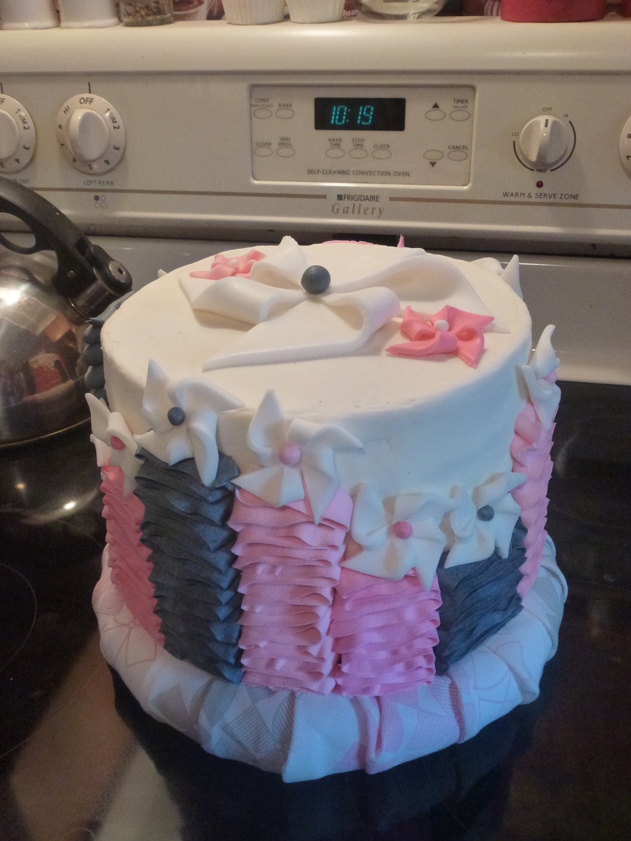 This Is A Cake That I Donated For A Friends Fundraiser It Is A Six Tier White Cake With Butter Cream Frosting First I Saw These Cute Fon on Cake Central This Is A Cake That I Donated For A Friends Fundraiser It Is A Six Tier White Cake With Butter Cream Frosting First I Saw These Cute Fon on Cake Central