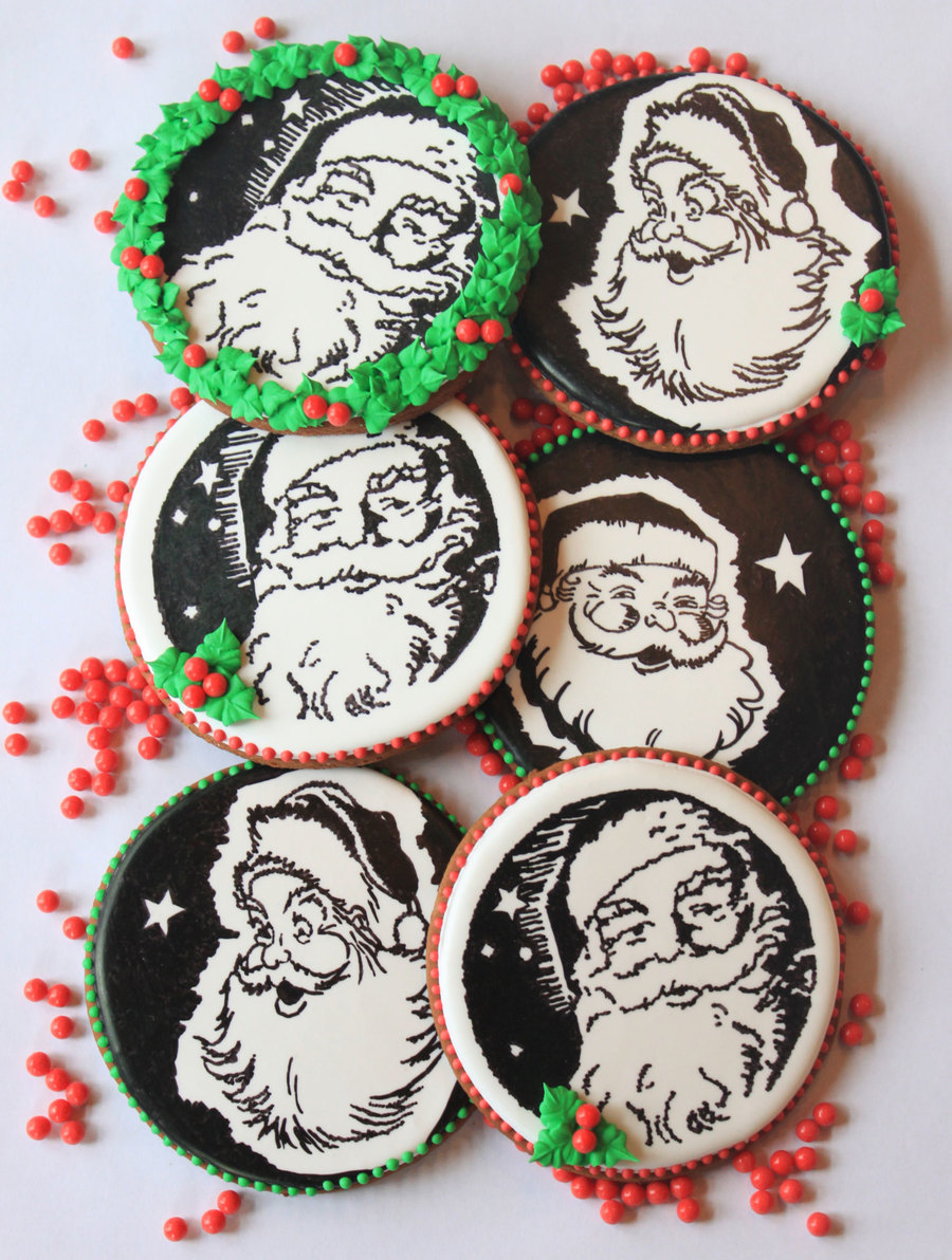 The Many Moods Of Santa, Cookies By Julia M. Usher on Cake Central The Many Moods Of Santa, Cookies By Julia M. Usher on Cake Central