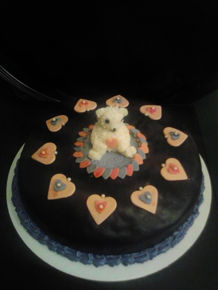 Chocolate Cake With Buttercream Icing Covered In Black ...