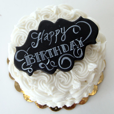 Simple Birthday Cake With Chalkboard Sign Simple Birthday Cake With Chalkboard Sign