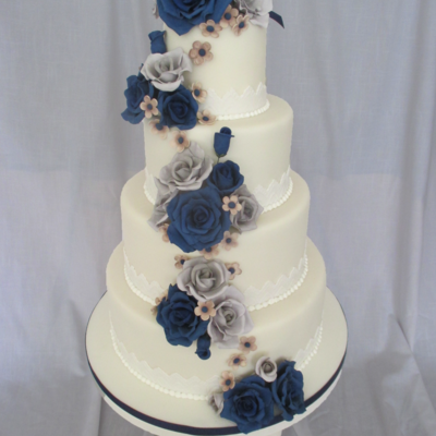 Navy And Gray Wedding Cake Navy And Gray Wedding Cake