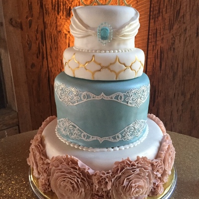 Emily's Ruffled Rosette Wedding Cake Emily's Ruffled Rosette Wedding Cake