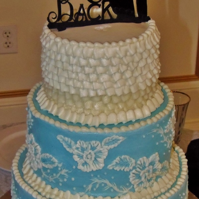 Buttercream Brushed Embroidery Wedding Cake on Cake Central