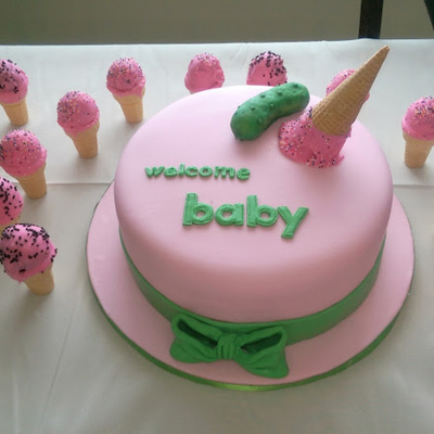 Pickles And Ice Cream Baby Shower Cake on Cake Central