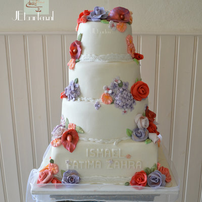 Colourful Wedding Cake Colourful Wedding Cake