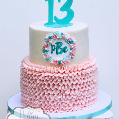 Floral Garland And Buttercream Ruffles on Cake Central