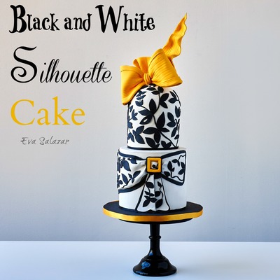 Black And White Silhoutte Cake Black And White Silhoutte Cake