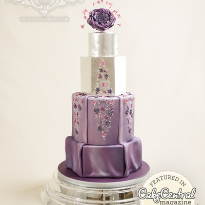 Purple And Silver Dress-Inspired Cake