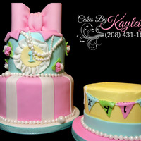 Shabby Chic Birthday Cake I absolutely love Shabby Chic anything! This is a 6"/8" round done in Fondant with a 5" smash cake