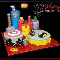 Super Hero Birthday Cake The customer that ordered this cake found a picture on pinterest and asked me to replicate it. The cakes are done in butter cream with...