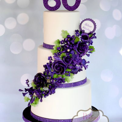 Purple Floral Cascade Cake on Cake Central