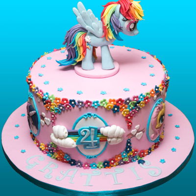 Rainbow Dash Cake