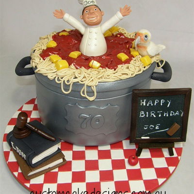 Pasta Pot 70Th Birthday Cake