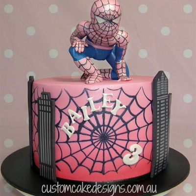 Pink Spideman Cake Pink Spideman Cake