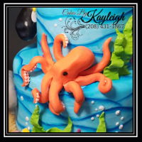 Fondant Octopus Hand crafted fondant octopus cake topper