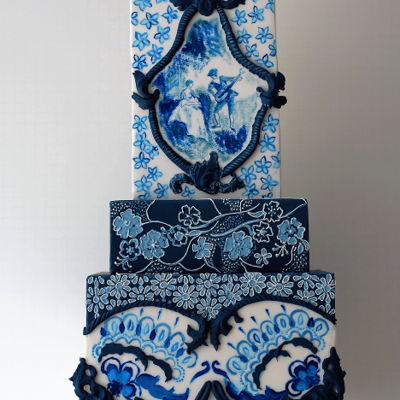 Blue & White Cake Blue & White Cake