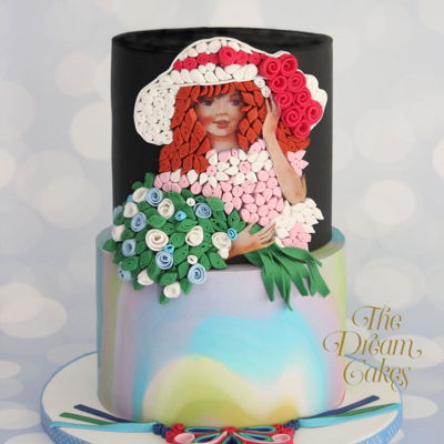 Flower Girl - Edible Quilling Art. Flower Girl - Edible Quilling Art.