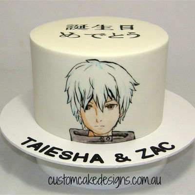 Handpainted Anime Manga Art Cake Handpainted Anime Manga Art Cake